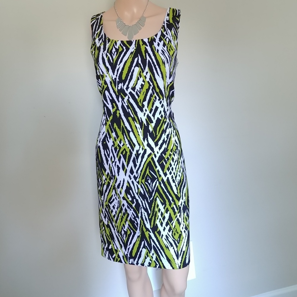 Multicolored Sleeveless Fitted Pencil‎ Dress